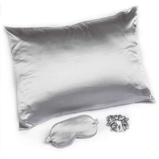 Giftable Gray Goodnight Gorgeous Satin Sleep Set [Includes Pillowcase,