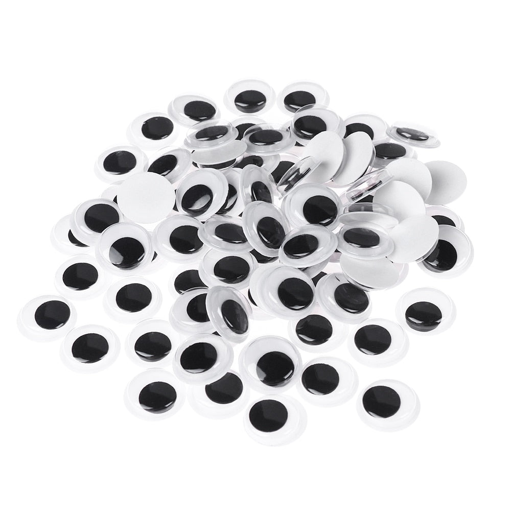 100pcs 6 15mm White and Black Plastic Wiggle