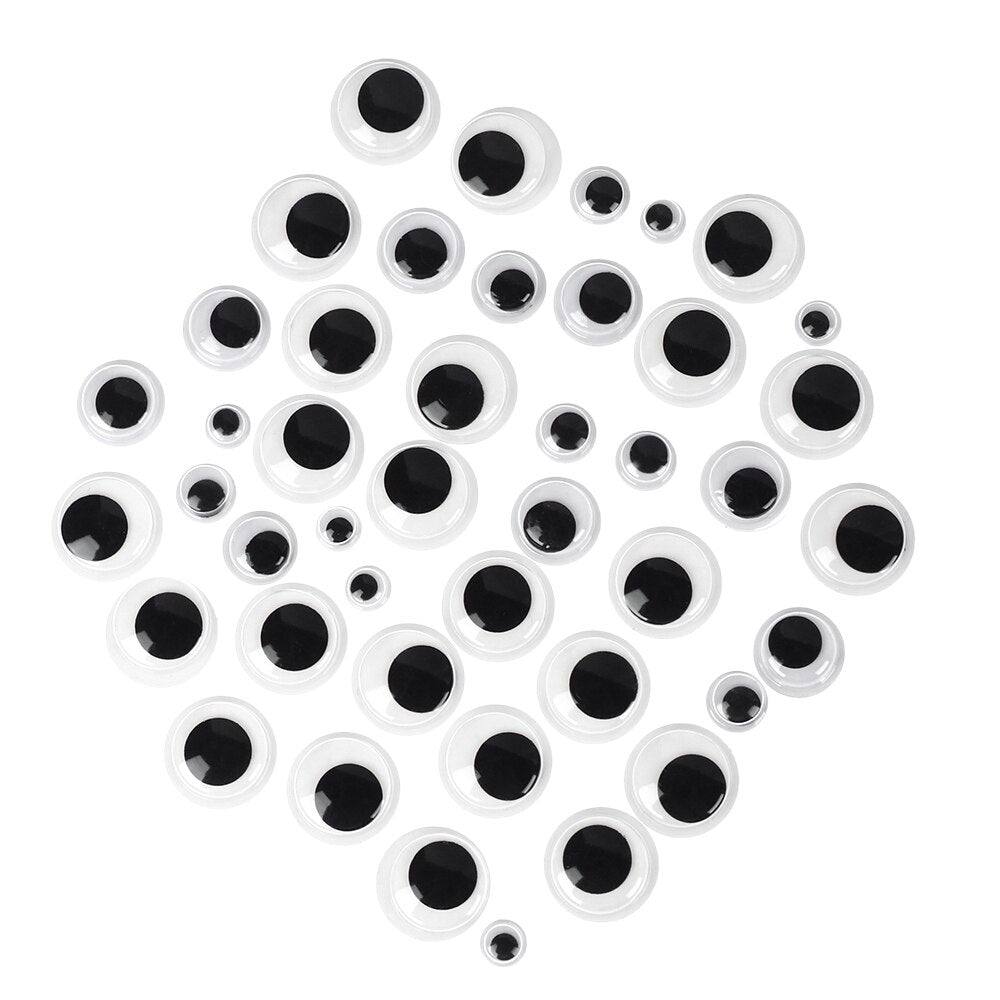 100pcs 6 15mm White and Black Plastic Wiggle