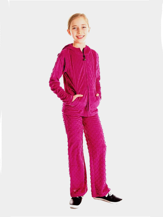 Minky Bubble Pant | Berry | Limeapple