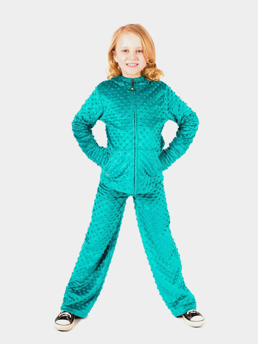 Minky Bubble Pant | Teal | Limeapple