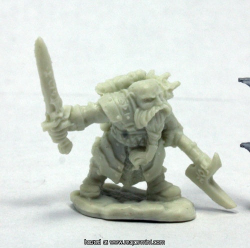 25mm Scale Durgam Deepmug, Dwarf Hero for Werner Klocke