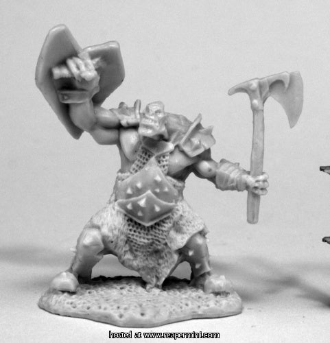 Reaper Miniatures REM77430 25mm Scale Orc Slayer, Axe & Shield