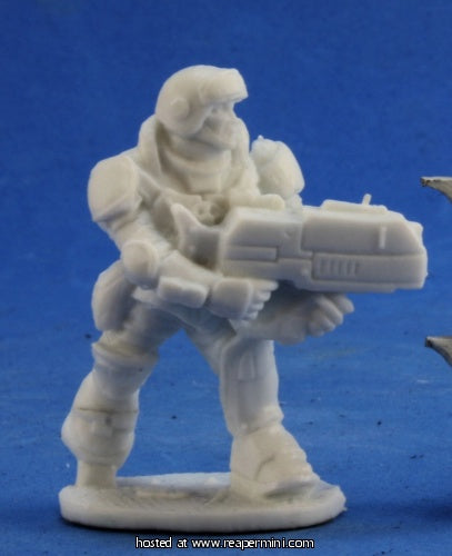 25mm Scale Aztec IMEF Trooper, Bobby Jackson - Bones & Chronoscope