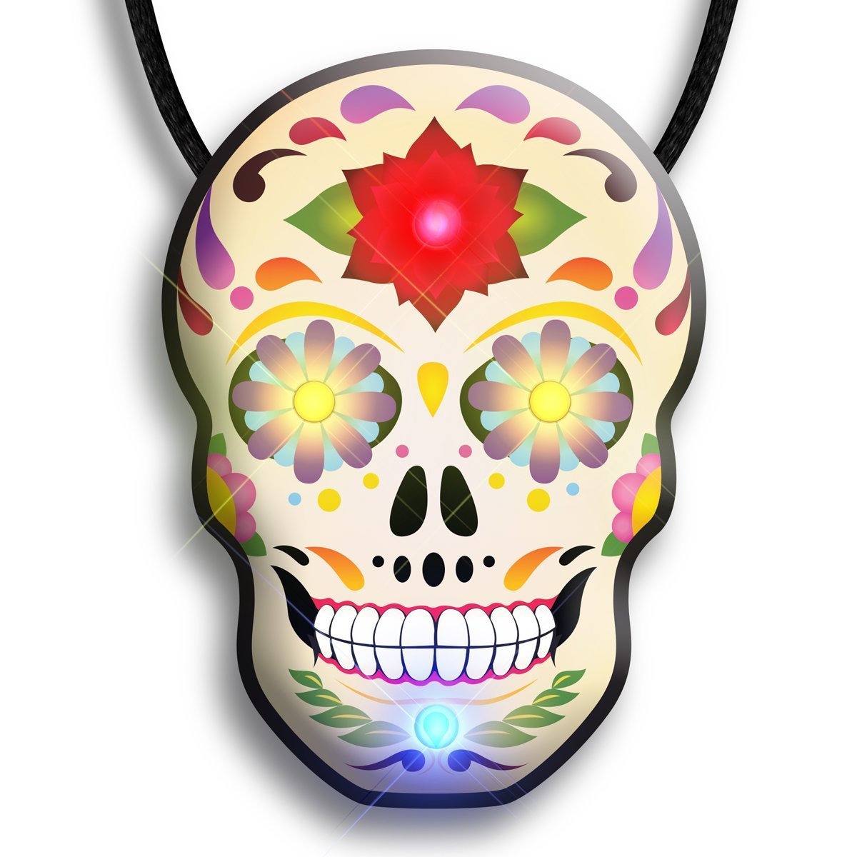 Blinkee 196000 Day of the Dead Skull Flashing Body Light Necklace