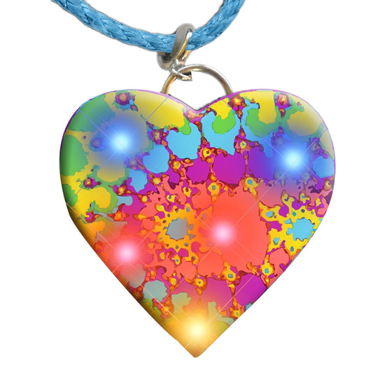 Blinkee 540000 Tie Dye Heart Necklace Flashing Body Light Lapel Pins