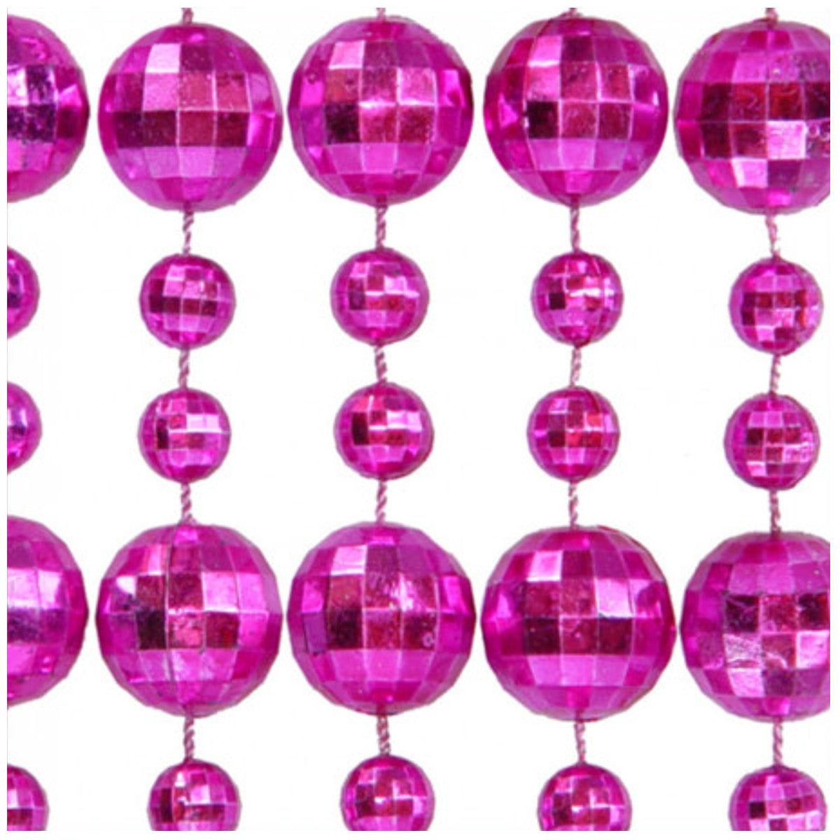 Round Disco Bead Necklace, Pink - Pack of 12