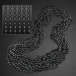 Blinkee 597300 Round Disco Bead Necklace, Black - Pack of 12