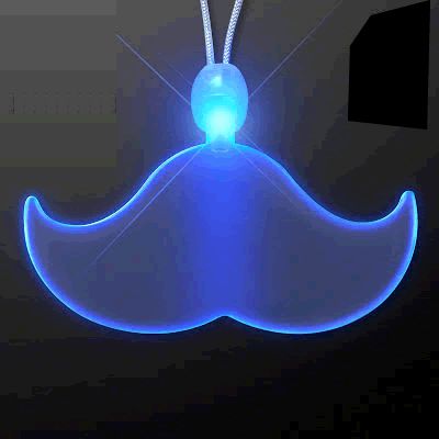 Blinkee 1240030 Acrylic LED Blue Mustache Necklace