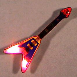 Blinkee 1980000 Flying V Guitar Flashing Body Light Lapel Pins