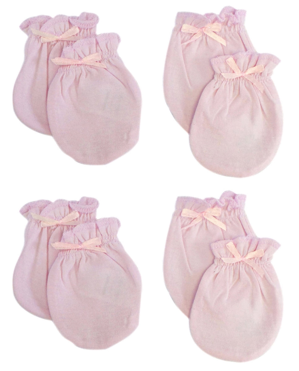 Bambini 116-Pink-4-Pack Infant Mittens, Pink - Pack of 4