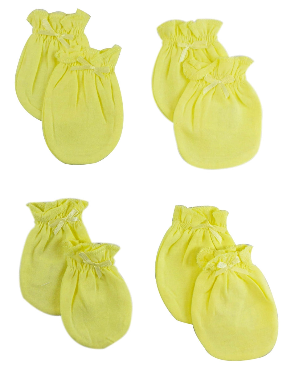 Bambini 116-Yellow-4-Pack Infant Mittens, Yellow - Pack of 4