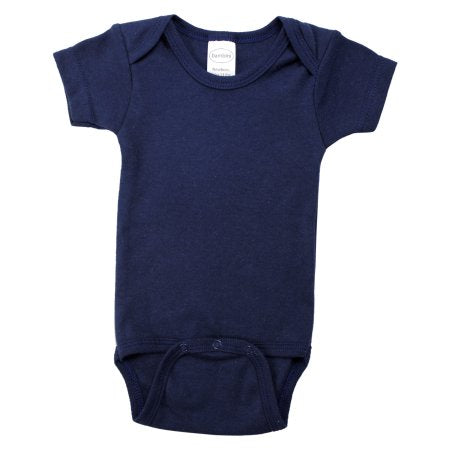 Bambini LS-0184 Interlock Short Sleeve Bodysuit, Navy - Newborn