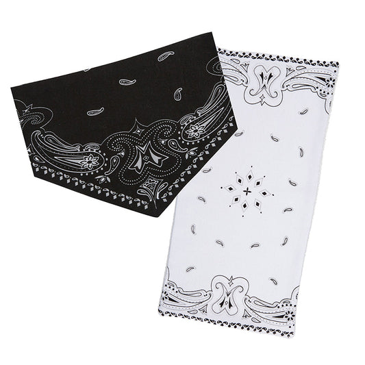 Baby Bandana Bib and Burp Pad Set in Black and White | Unisex Useful