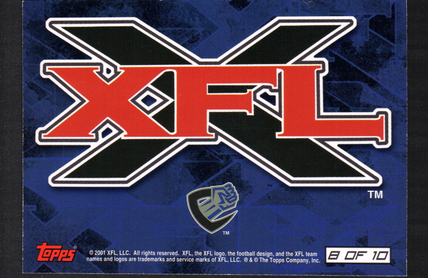 Chicago Enforcers Sticker #8 - 2001 Topps XFL