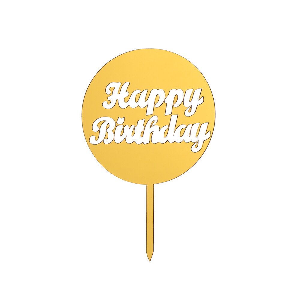 Happy Birthday Cake Topper,Gold Birthday Cupcake