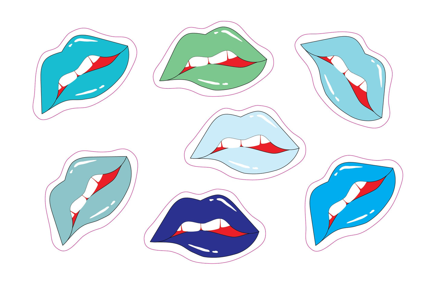 Lips Mirror Stickers