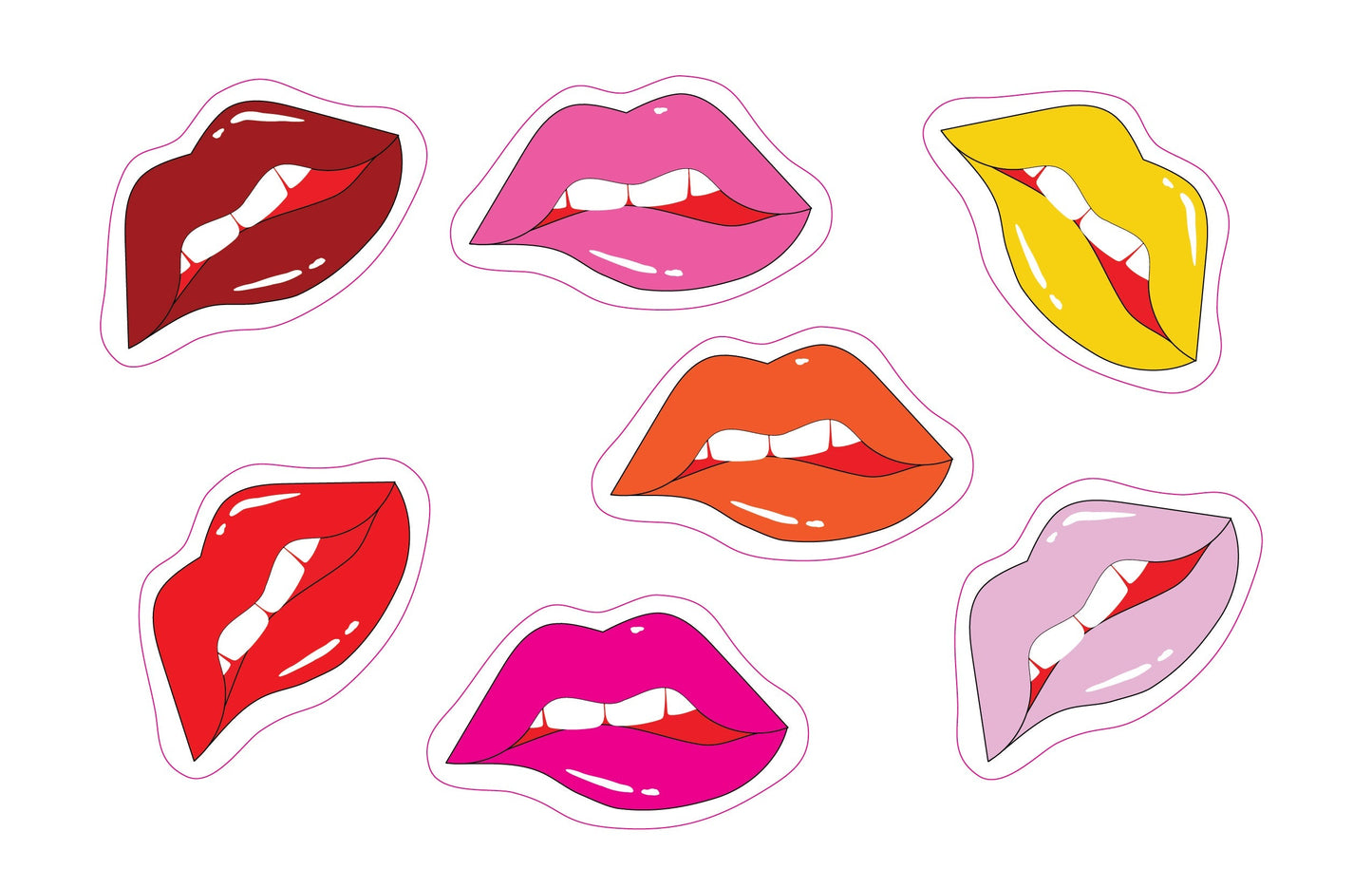 Lips Mirror Stickers