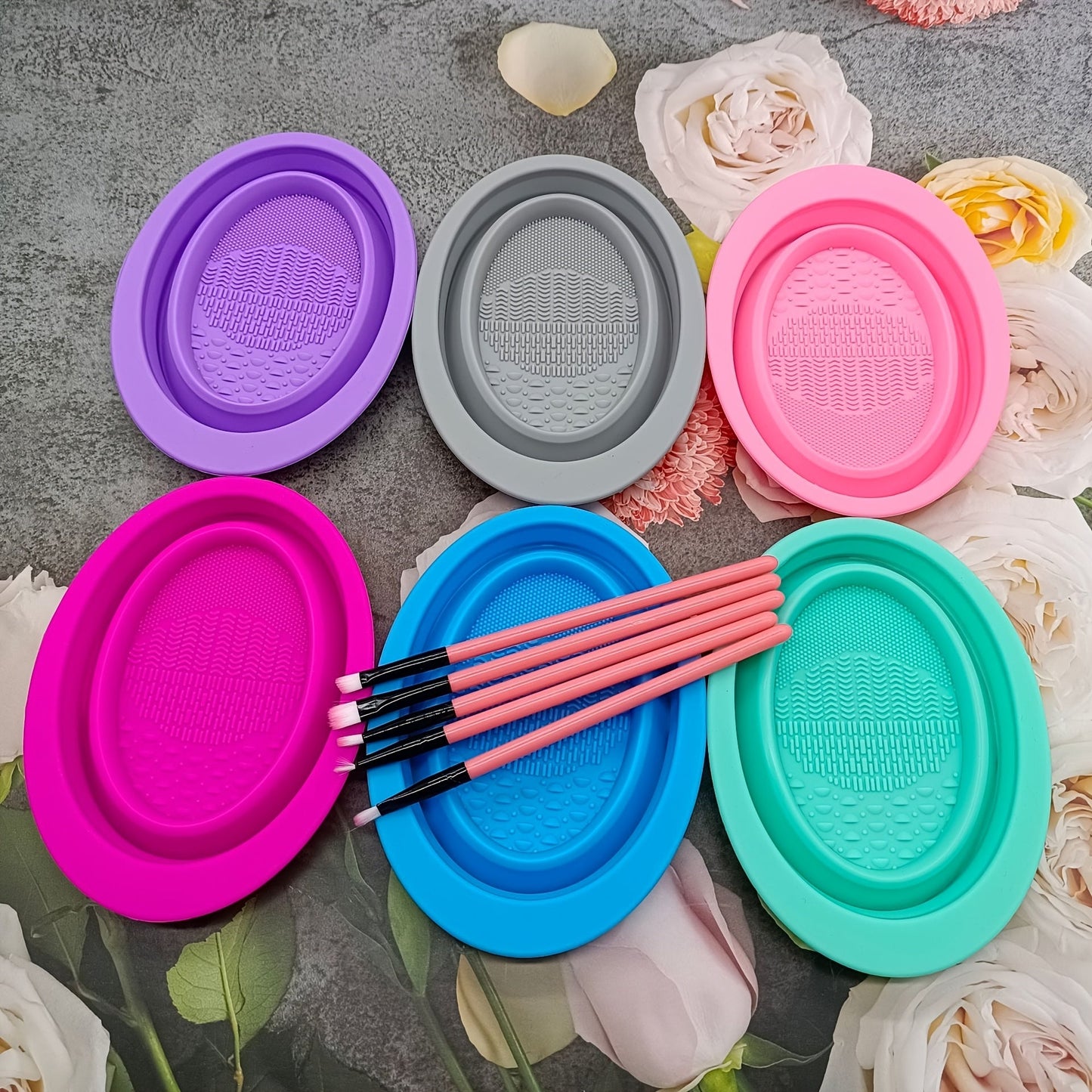 Foldable Silicone Brush Washing Bowl