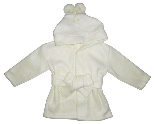 Bambini 965Y Fleece Robe Pastel with Rabbit Ears Hoodie- Yellow - One