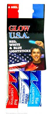 Barjan 13299090 GLOWSTICKS 3-PK RED-WHITE-BLUE