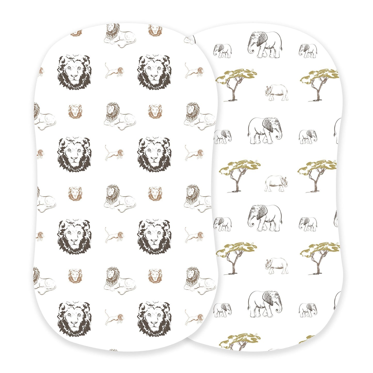 Hear Me Roar Lion and Rhinos and Elephants Bamboo Changing Pad