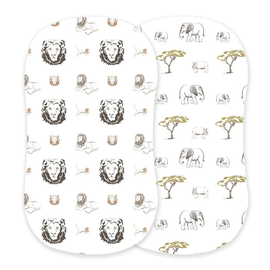 Hear Me Roar Lion and Rhinos and Elephants Bamboo Changing Pad